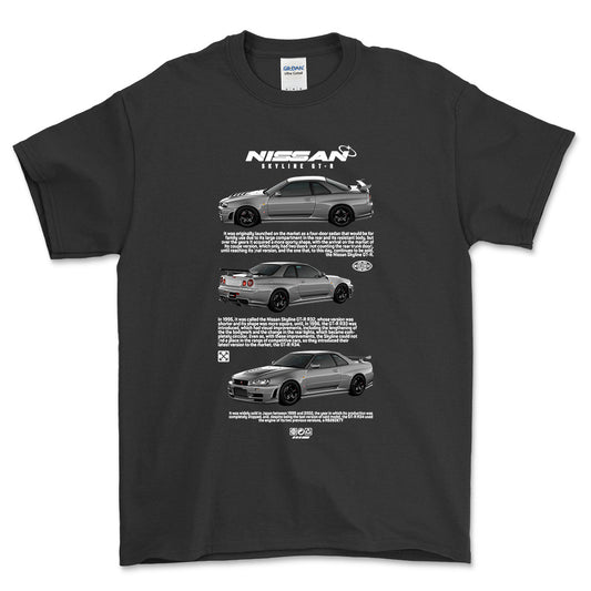 Nissan Skyline GT-R R32 - Unisex T-Shirt , Bomuld-Beklædning-Nissan-Sort-S-Forside-Garage Culture Shop- garage - man cave - merchandise