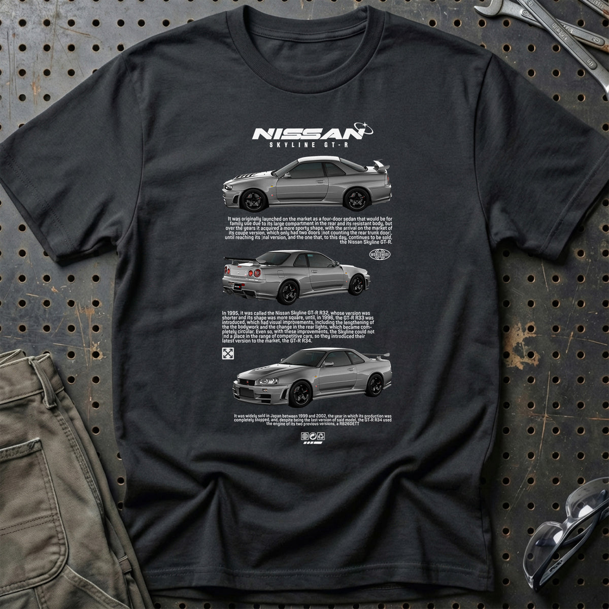 
Nissan Skyline GT-R R32 Unisex T-Shirt – Sort – print foran