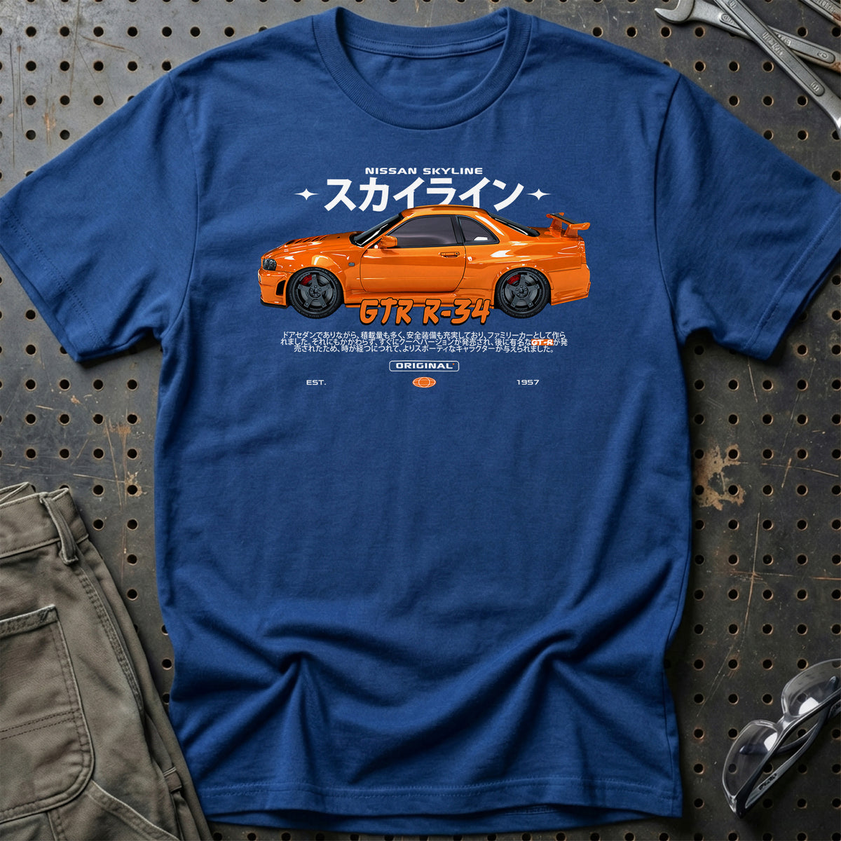 
Nissan Skyline GTR R34 T-Shirt – Blå Royal