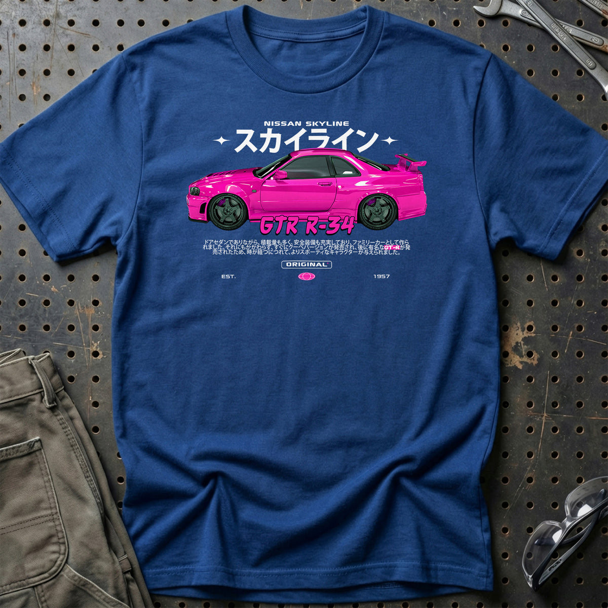 
Nissan Skyline GTR R34 T-Shirt – Blå Royal