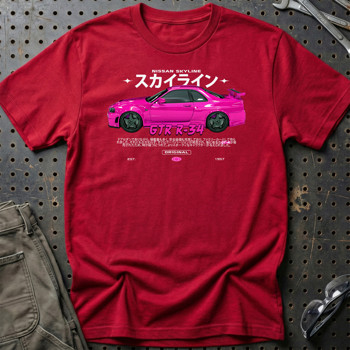 
Nissan Skyline GTR R34 T-Shirt – Rød