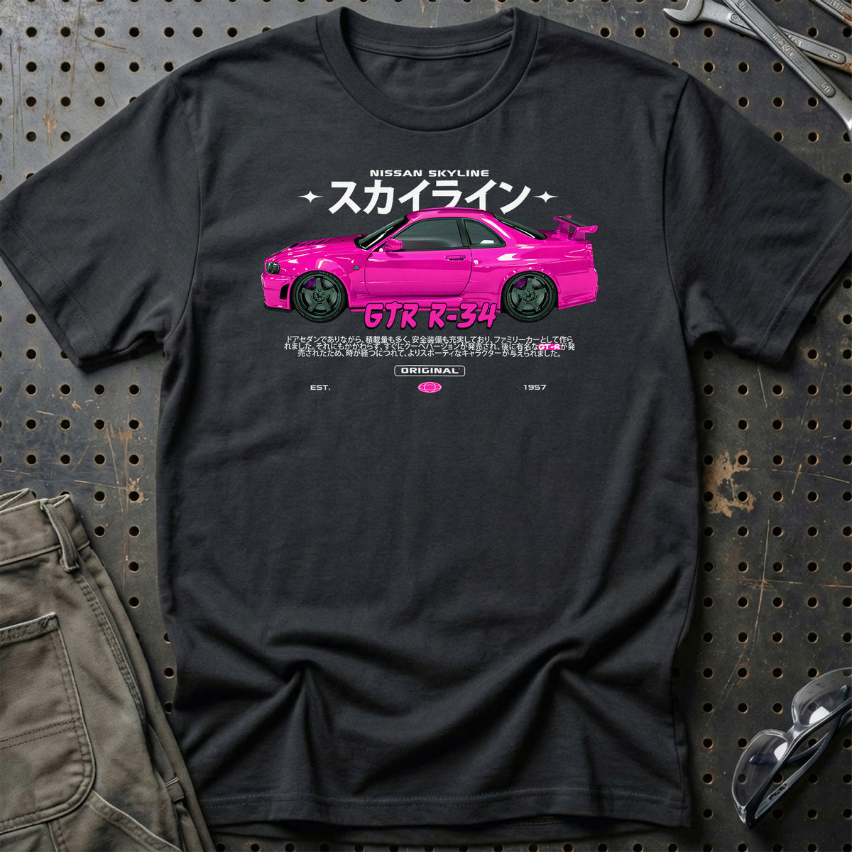 
Nissan Skyline GTR R34 T-Shirt – Sort