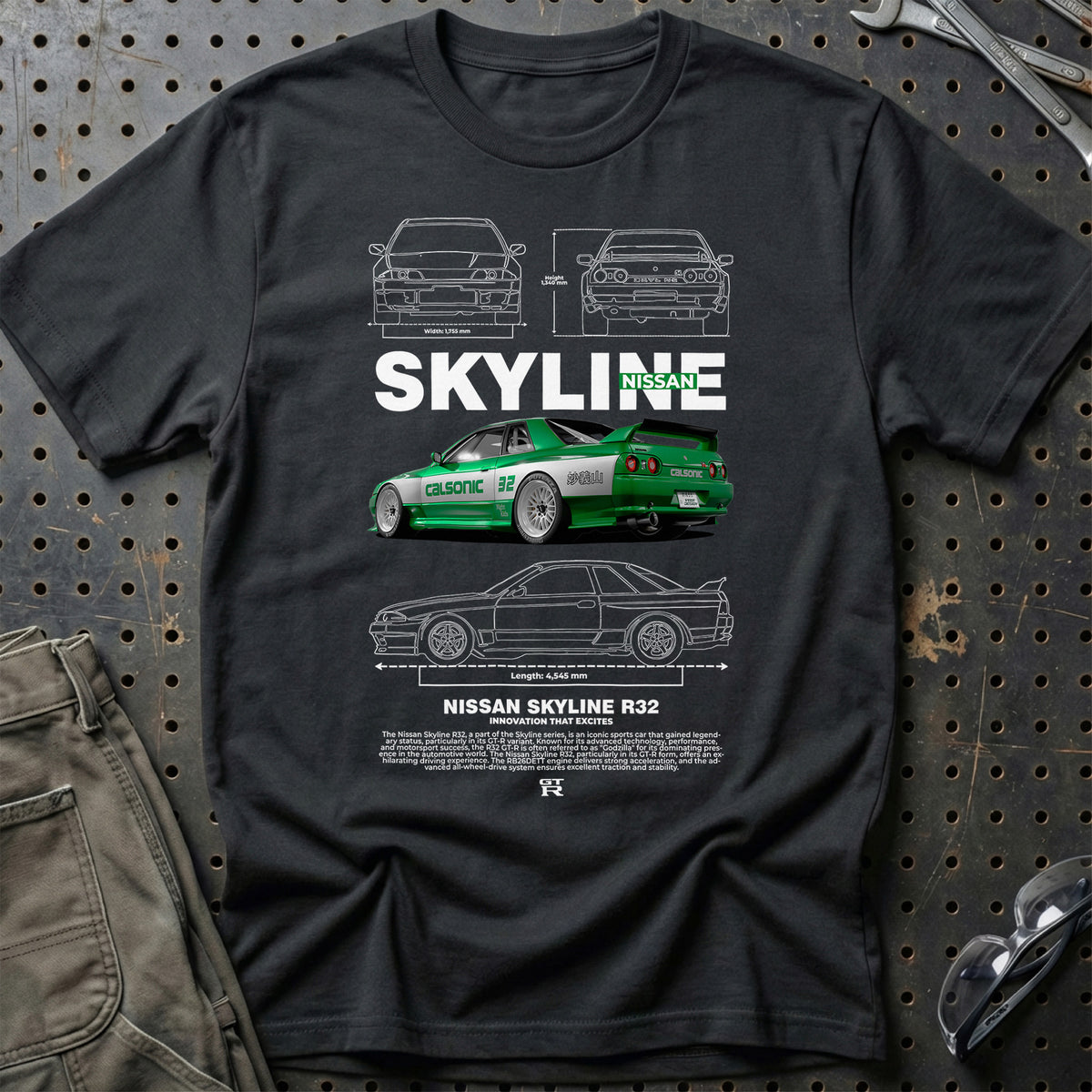 
Nissan Skyline R32 T-Shirt – Sort