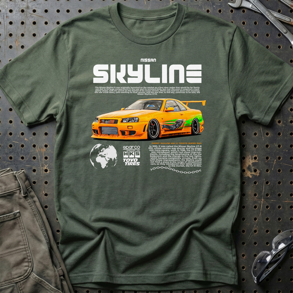 
Nissan Skyline T-Shirt – Grøn Militær