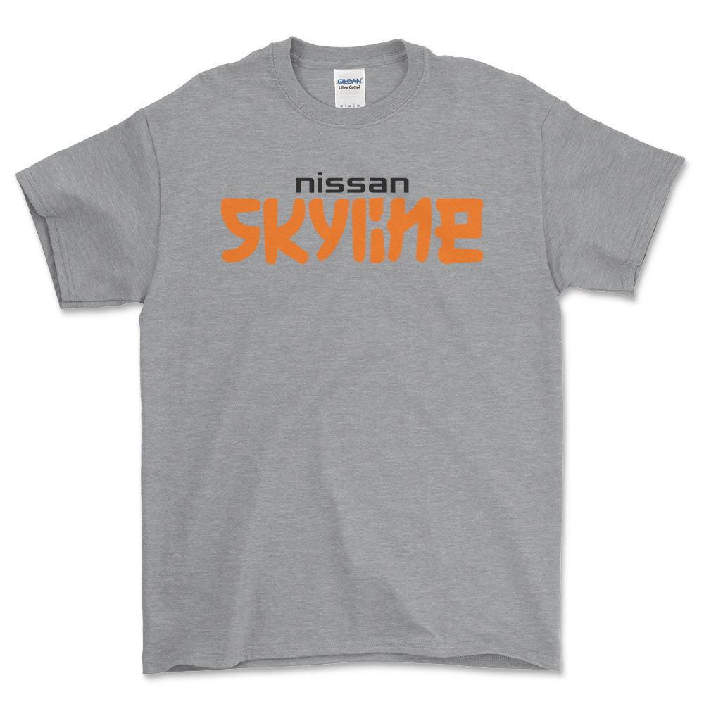 Nissan Skyline - Unisex T-Shirt , Bomuld-Beklædning-Nissan-Grå Sport-S-Forside-Garage Culture Shop- garage - man cave - merchandise