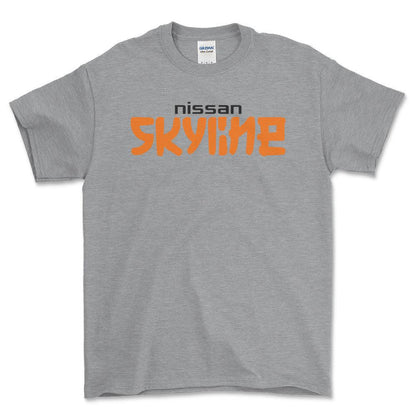 Nissan Skyline - Unisex T-Shirt , Bomuld-Beklædning-Nissan-Grå Sport-S-Forside-Garage Culture Shop- garage - man cave - merchandise