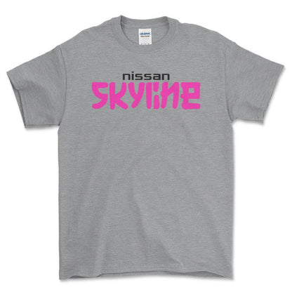Nissan Skyline - Unisex T-Shirt , Bomuld-Beklædning-Nissan-Grå Sport-S-Forside-Garage Culture Shop- garage - man cave - merchandise