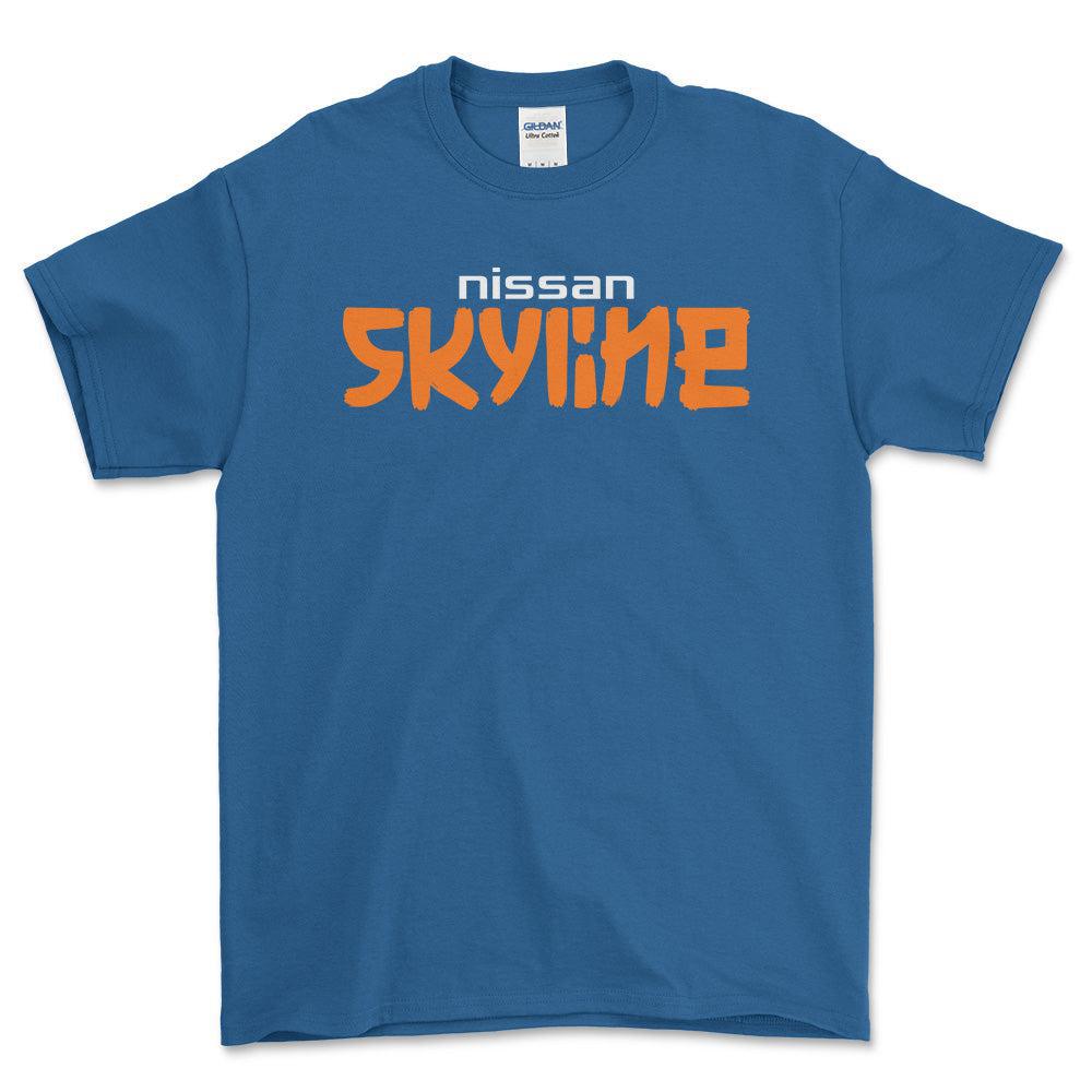 Nissan Skyline - Unisex T-Shirt , Bomuld-Beklædning-Nissan-Blå Royal-S-Forside-Garage Culture Shop- garage - man cave - merchandise