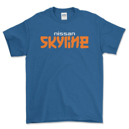 Nissan Skyline - Unisex T-Shirt , Bomuld-Beklædning-Nissan-Blå Royal-S-Forside-Garage Culture Shop- garage - man cave - merchandise