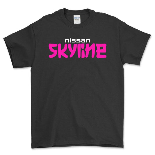 Nissan Skyline - Unisex T-Shirt , Bomuld-Beklædning-Nissan-Sort-S-Forside-Garage Culture Shop- garage - man cave - merchandise