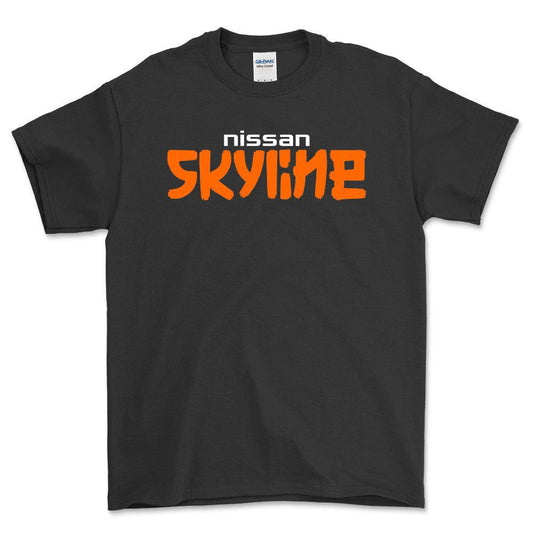 Nissan Skyline - Unisex T-Shirt , Bomuld-Beklædning-Nissan-Sort-S-Forside-Garage Culture Shop- garage - man cave - merchandise