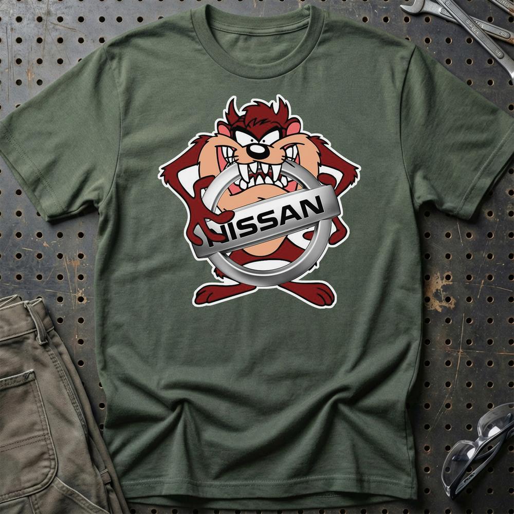 Nissan TAZ T-Shirt-Beklædning-Nissan-Grøn Militær-S-Garage Culture Shop- garage - man cave - merchandise