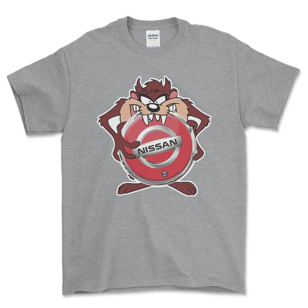 Nissan TAZ Unisex T-Shirt , Bomuld-Beklædning-Nissan-Grå Sport-S-Forside-Garage Culture Shop- garage - man cave - merchandise
