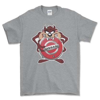 Nissan TAZ Unisex T-Shirt , Bomuld-Beklædning-Nissan-Grå Sport-S-Forside-Garage Culture Shop- garage - man cave - merchandise