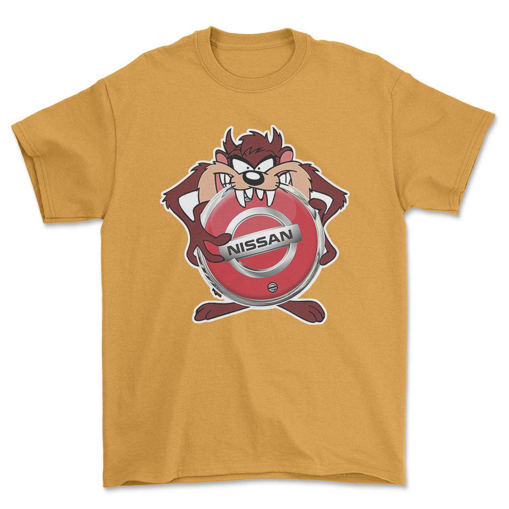 Nissan TAZ Unisex T-Shirt , Bomuld-Beklædning-Nissan-Guld-S-Forside-Garage Culture Shop- garage - man cave - merchandise