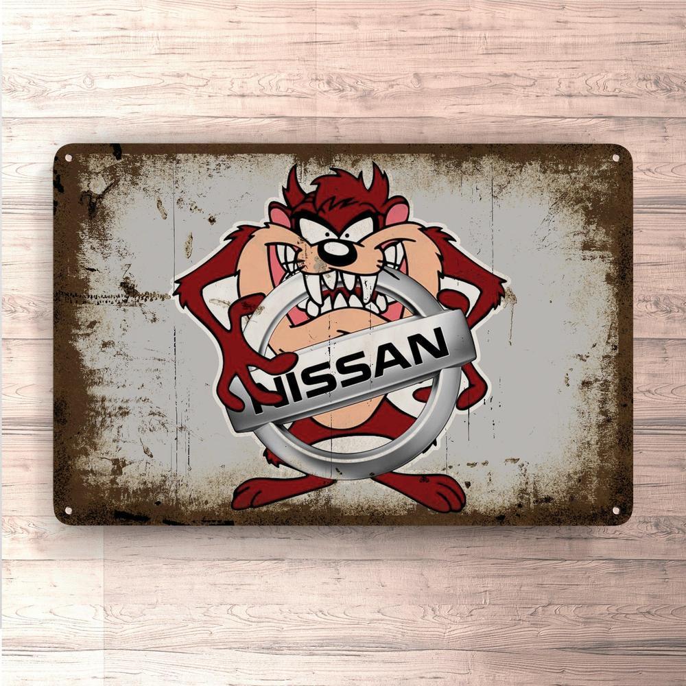 Nissan Taz Vintage Skilte, Musemåtte, Dørmåtte , Plakat-Skilte-Nissan-Garage Culture Shop- garage - man cave - merchandise