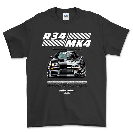 Nissan VS Supra - Unisex T-Shirt , Bomuld-Beklædning-Nissan-Sort-S-Forside-Garage Culture Shop- garage - man cave - merchandise