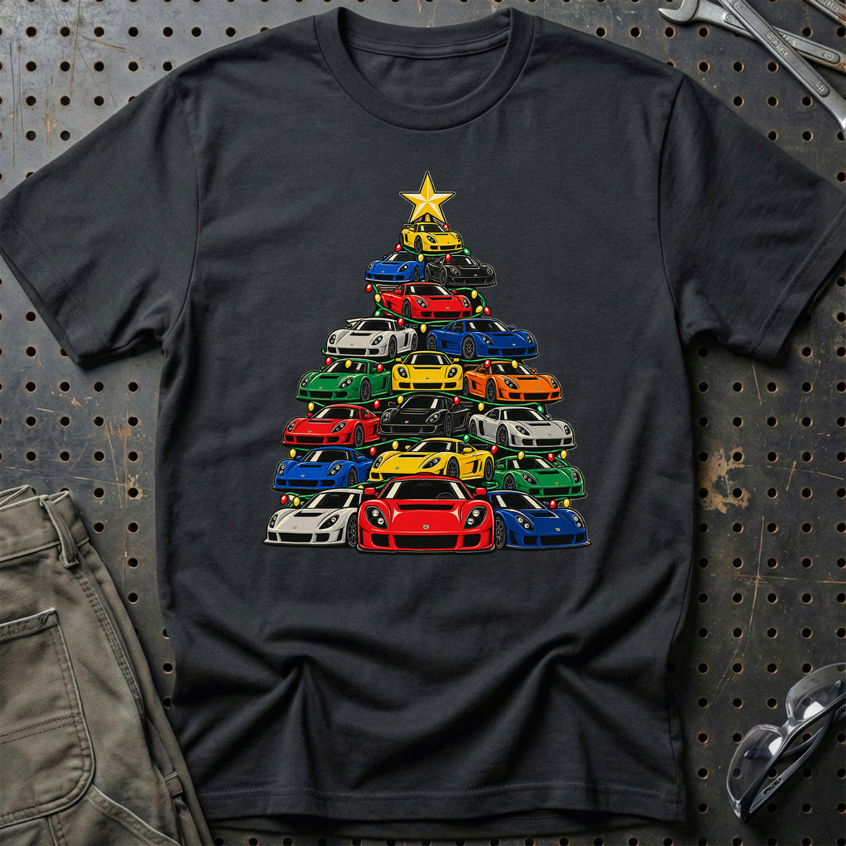 
Noble Juletræ Christmas Tree Unisex T-Shirt – Sort – print foran