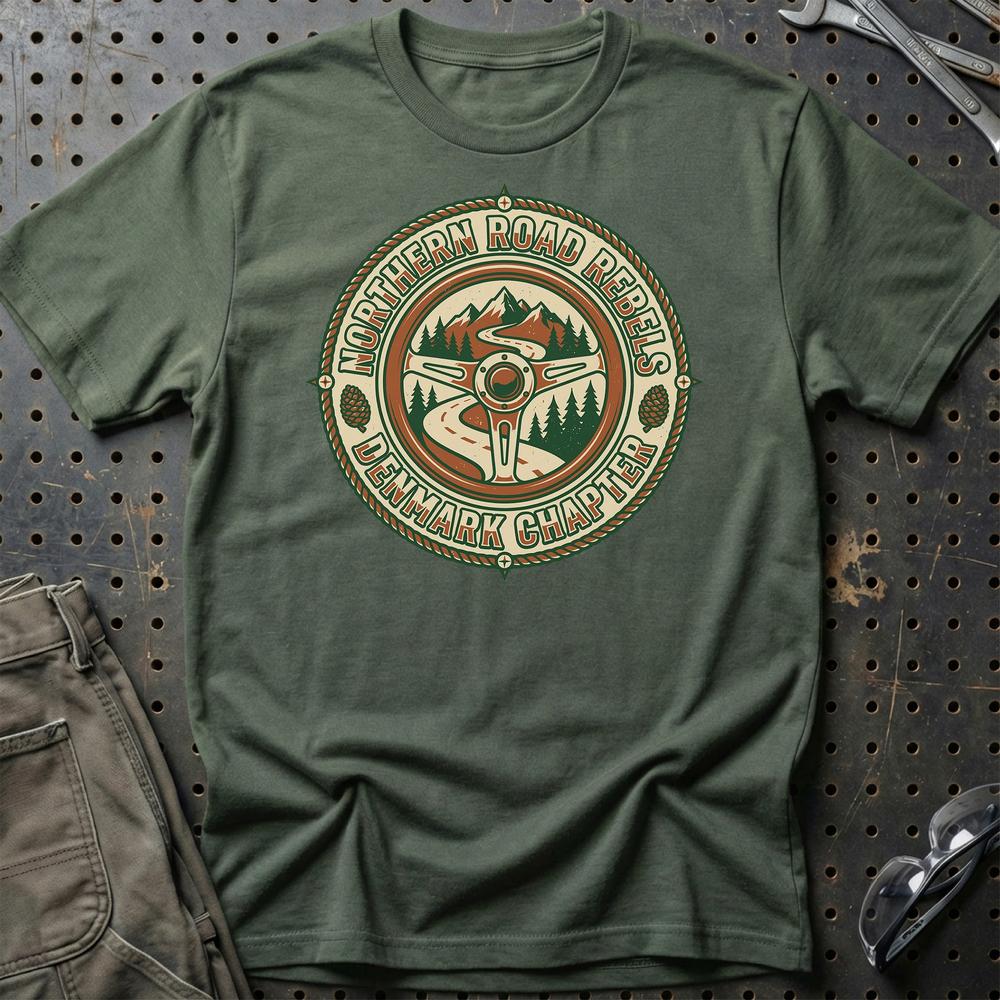 Northern Road Rebels - Denmark Chapter T-Shirt-Beklædning-Garage Culture-Grøn Militær-S-Garage Culture Shop- garage - man cave - merchandise