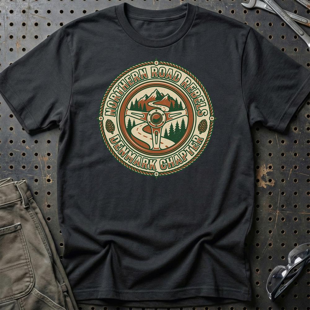 Northern Road Rebels - Denmark Chapter T-Shirt-Beklædning-Garage Culture-Sort-S-Garage Culture Shop- garage - man cave - merchandise