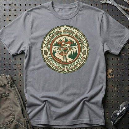 Northern Road Rebels – Denmark Chapter - Unisex T-Shirt , Bomuld-Beklædning-Garage Culture-Grå Sport-S-Garage Culture Shop- garage - man cave - merchandise