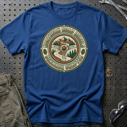 Northern Road Rebels – Denmark Chapter - Unisex T-Shirt , Bomuld-Beklædning-Garage Culture-Blå Royal-S-Garage Culture Shop- garage - man cave - merchandise