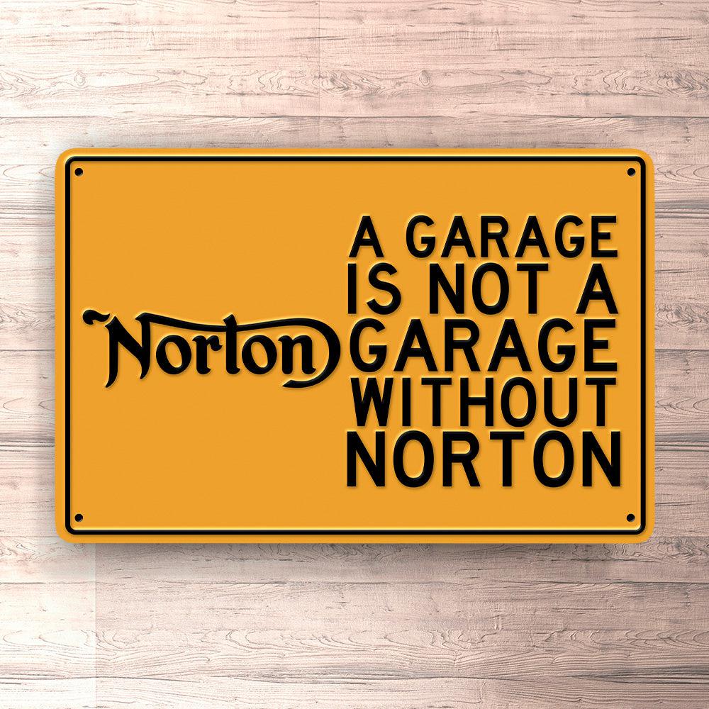 Norton A Garage Is Not A Garage Without Norton Skilte, Musemåtte, Dørmåtte-Skilte-Norton-Garage Culture Shop- garage - man cave - merchandise
