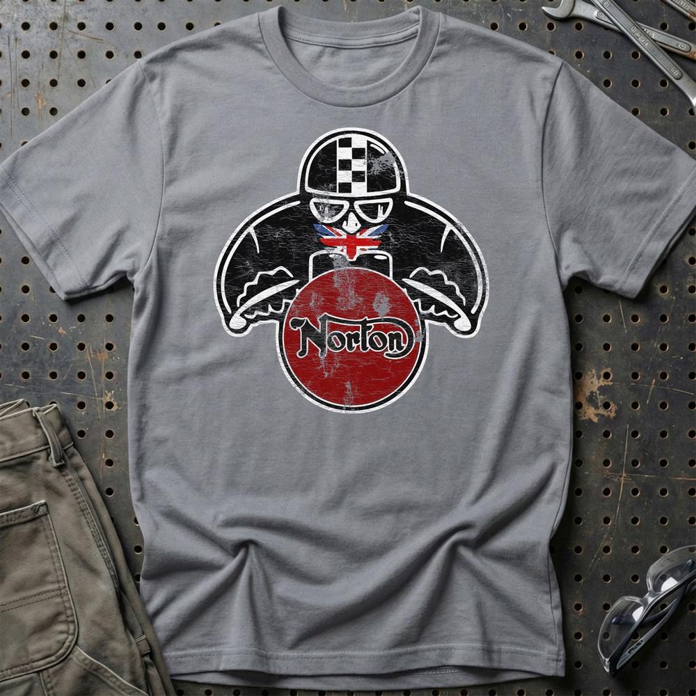 Norton Biker Vintage Style T-Shirt-Beklædning-Norton-Grå Sport-S-Garage Culture Shop- garage - man cave - merchandise