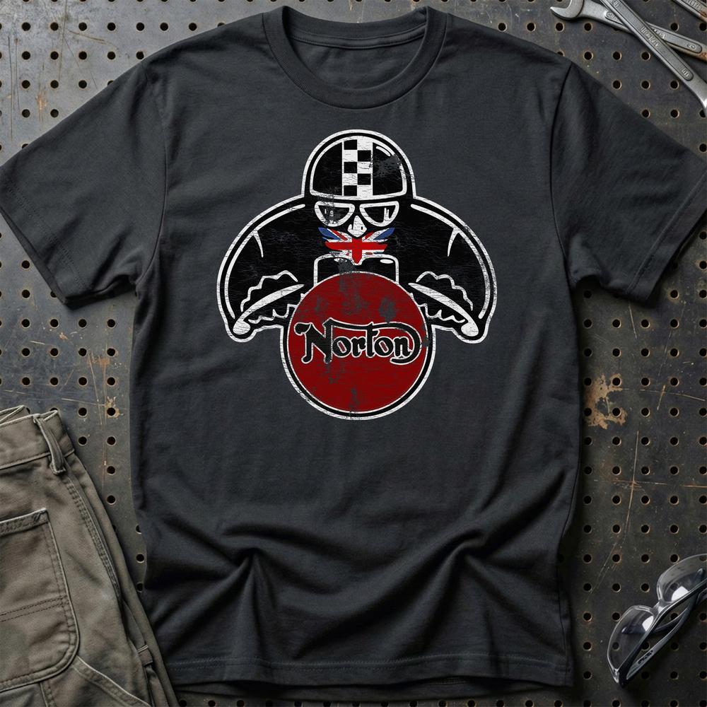 Norton Biker Vintage Style T-Shirt-Beklædning-Norton-Sort-S-Garage Culture Shop- garage - man cave - merchandise