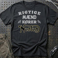 Norton Rigtige Mænd Kører T-Shirt-Beklædning-Norton-Sort-S-Garage Culture Shop- garage - man cave - merchandise