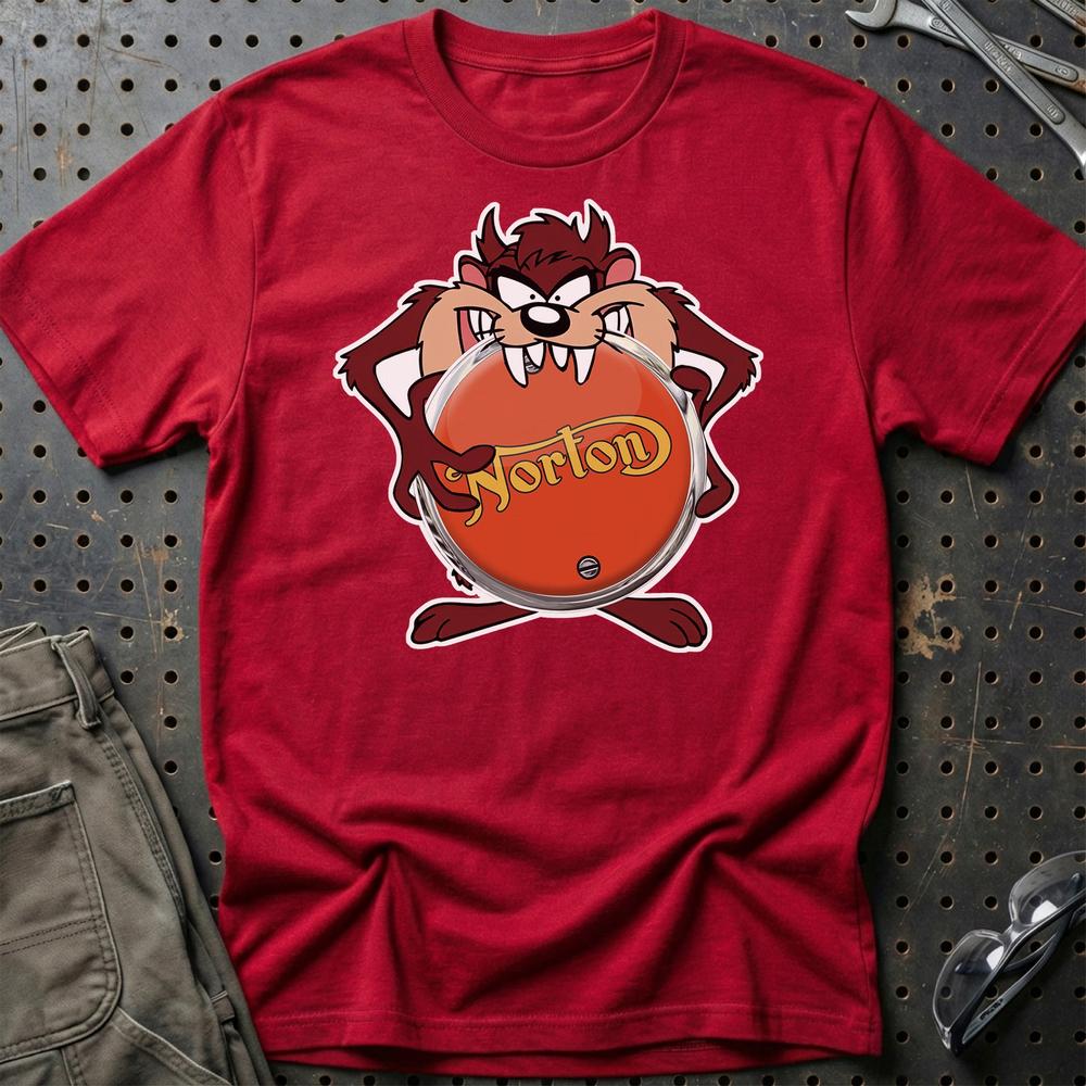 Norton TAZ Unisex T-Shirt , Bomuld-Beklædning-Norton-Rød-S-Garage Culture Shop- garage - man cave - merchandise