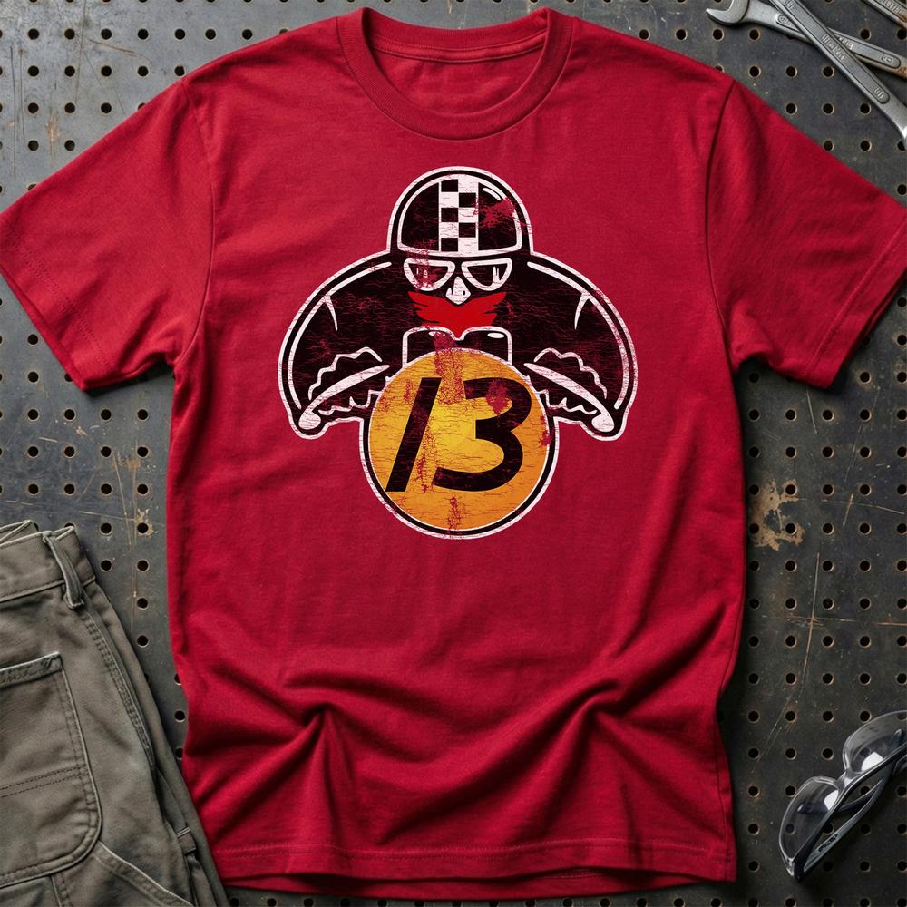 Nr 13 Biker Vintage Style T-Shirt-Beklædning-Nr-Rød-S-Garage Culture Shop- garage - man cave - merchandise