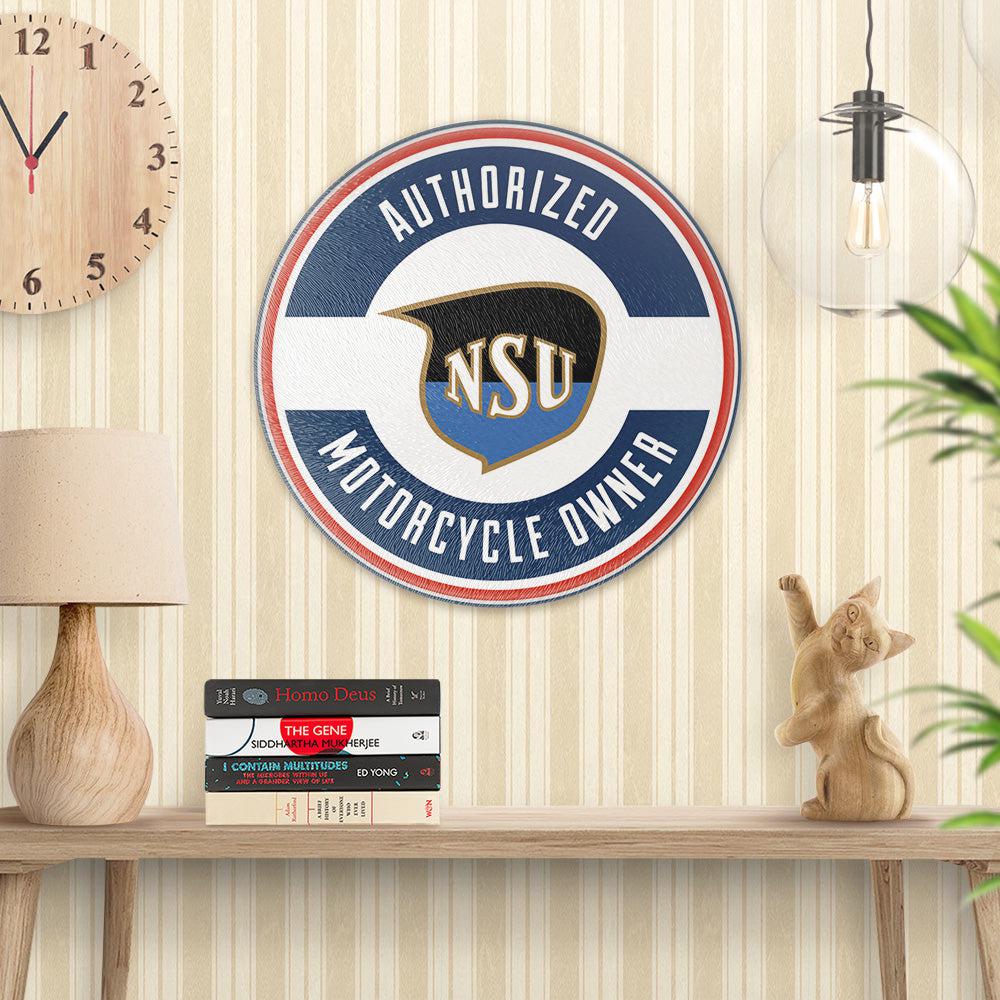 Nsu Authorized Motorcycle Owner, Runde Skilte , Musemåtte Rundt , Kop Underlag, Underlagssæt-Runde Skilte-NSU-Garage Culture Shop- garage - man cave - merchandise