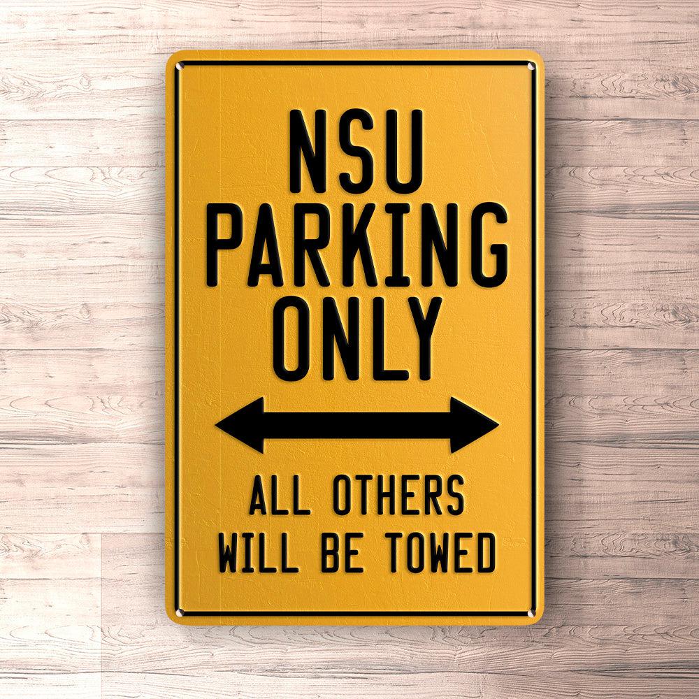 Nsu Parking Only Skilte, Musemåtte, Dørmåtte , Plakat-Parking skilte-NSU-Garage Culture Shop- garage - man cave - merchandise