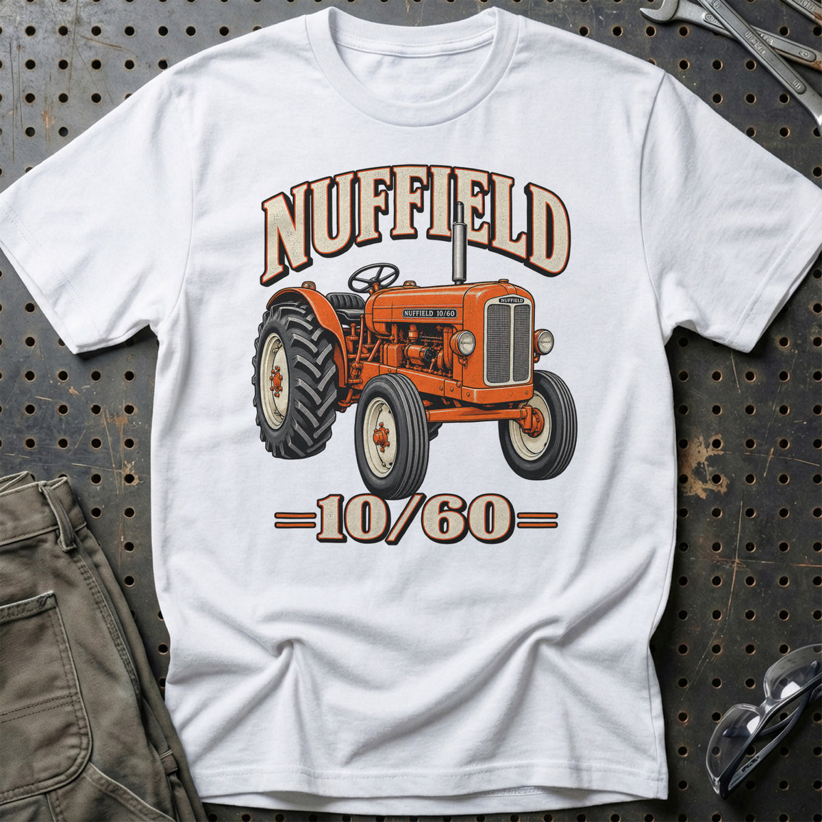 Nuffield 10/60 T-Shirt-Beklædning-Nuffield-Hvid-S-Garage Culture Shop- garage - man cave - merchandise