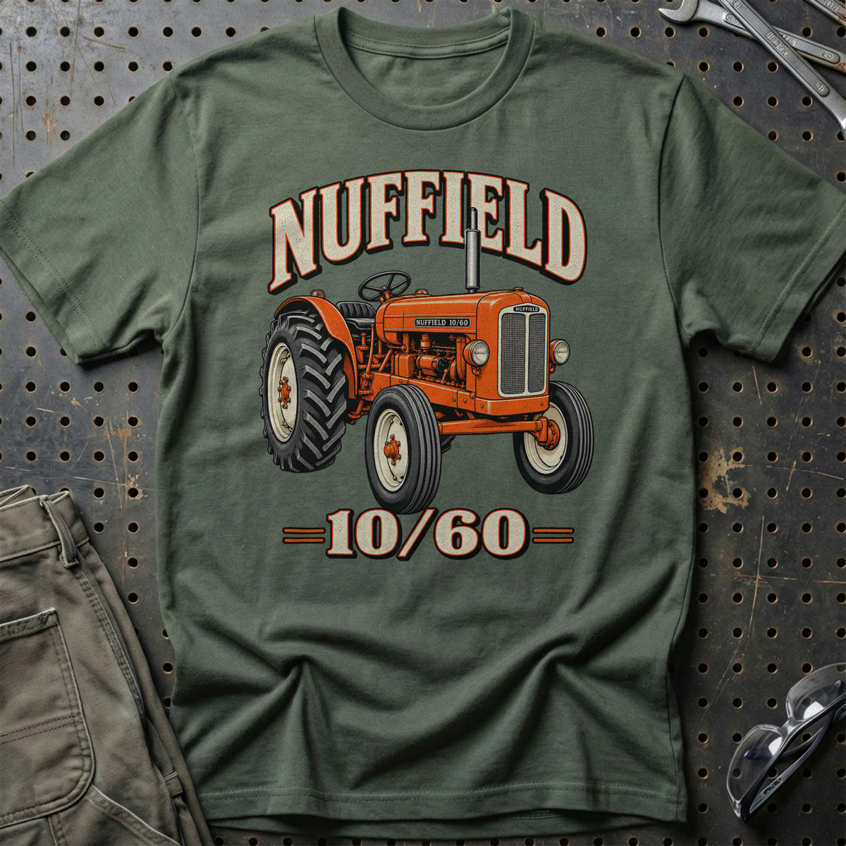 Nuffield 10/60 T-Shirt-Beklædning-Nuffield-Grøn Militær-S-Garage Culture Shop- garage - man cave - merchandise