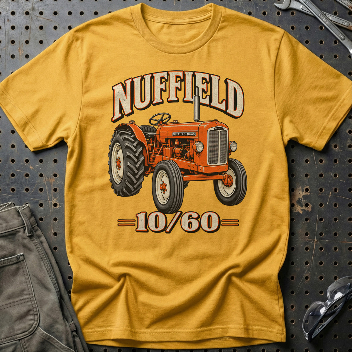 Nuffield 10/60 T-Shirt-Beklædning-Nuffield-Guld-S-Garage Culture Shop- garage - man cave - merchandise