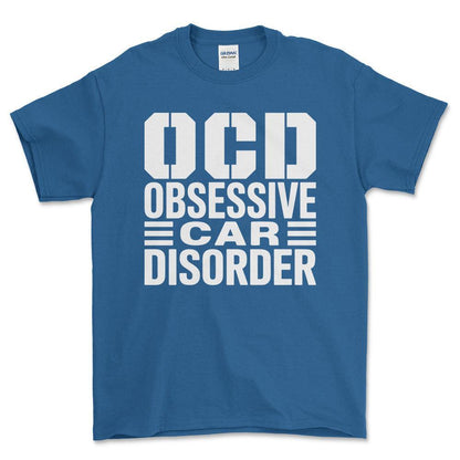 Obsessive Car Disorder T-Shirt , Bomuld-Beklædning-Garage Culture-Blå Royal-S-Forside-Garage Culture Shop- garage - man cave - merchandise