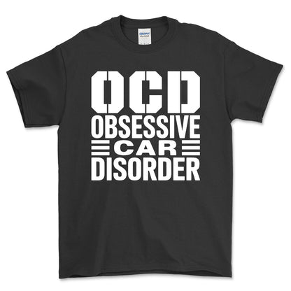 Obsessive Car Disorder T-Shirt , Bomuld-Beklædning-Garage Culture-Sort-S-Forside-Garage Culture Shop- garage - man cave - merchandise