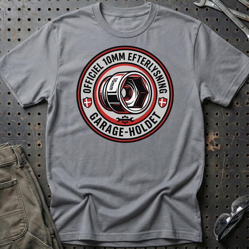 Officiel 10mm Eftersøgning – Garage - Unisex T-Shirt , Bomuld-Beklædning-Garage Culture-Grå Sport-S-Garage Culture Shop- garage - man cave - merchandise