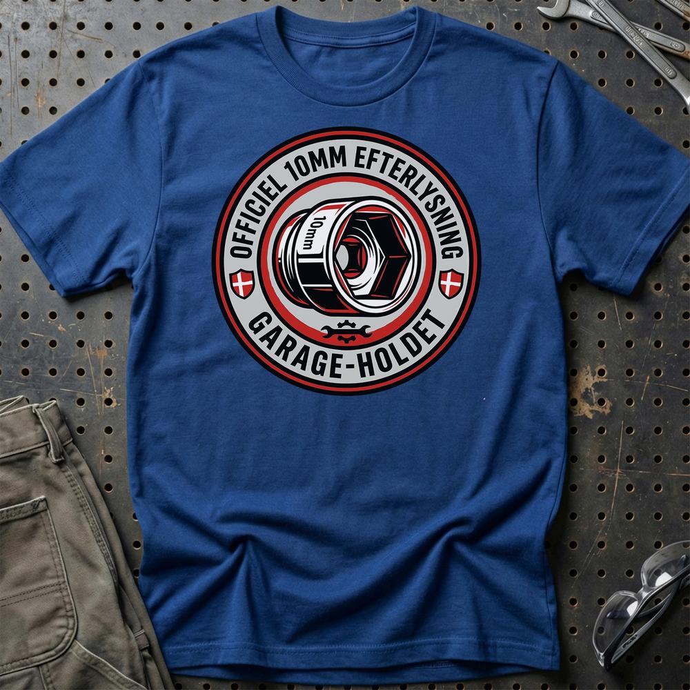 Officiel 10mm Eftersøgning – Garage - Unisex T-Shirt , Bomuld-Beklædning-Garage Culture-Blå Royal-S-Garage Culture Shop- garage - man cave - merchandise