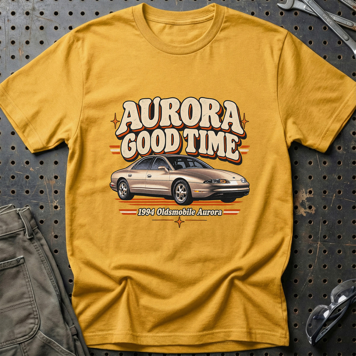 
Oldsmobile Aurora 1994 – Aurora Good Time T-Shirt – Guld