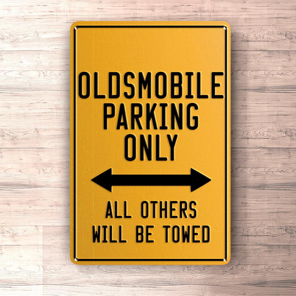 Oldsmobile Parking Only Skilte, Musemåtte, Dørmåtte-Parking skilte-Oldsmobile-Garage Culture Shop- garage - man cave - merchandise