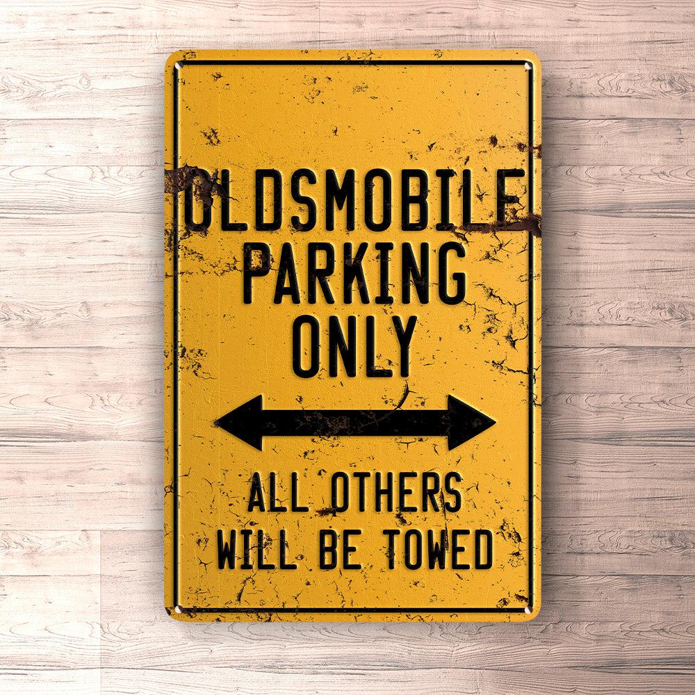 Oldsmobile Parking Only Skilte, Musemåtte, Dørmåtte-Parking skilte-Oldsmobile-Garage Culture Shop- garage - man cave - merchandise