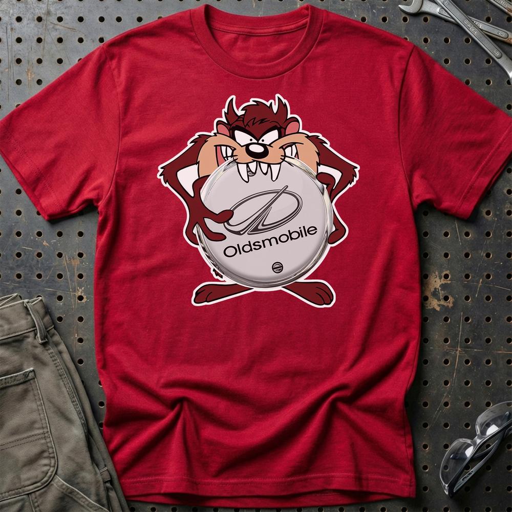 Oldsmobile TAZ T-Shirt-Beklædning-Oldsmobile-Rød-S-Garage Culture Shop- garage - man cave - merchandise