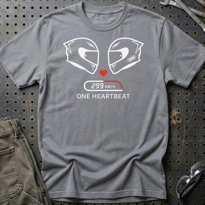 One Hearbeat – Unisex T-Shirt , Bomuld-Beklædning-Garage Culture-Grå Sport-S-Garage Culture Shop- garage - man cave - merchandise