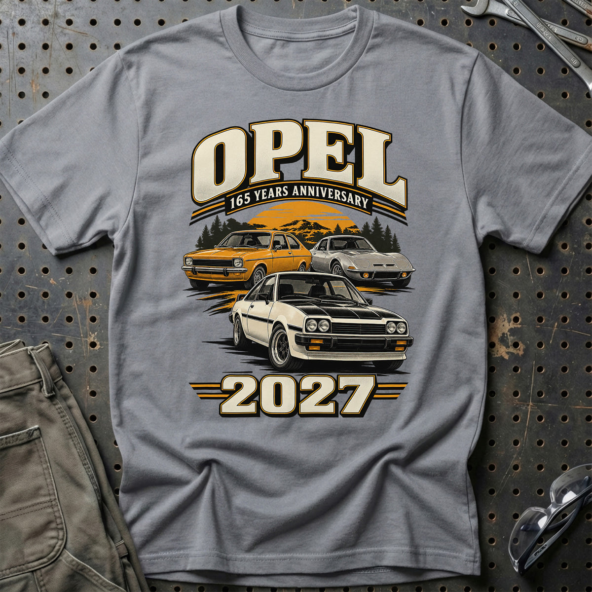 
Opel – 165 Years Anniversary 2027 T-Shirt – Grå Sport
