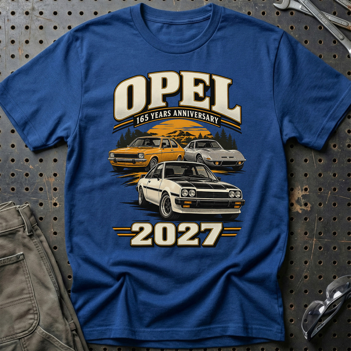 
Opel – 165 Years Anniversary 2027 T-Shirt – Blå Royal