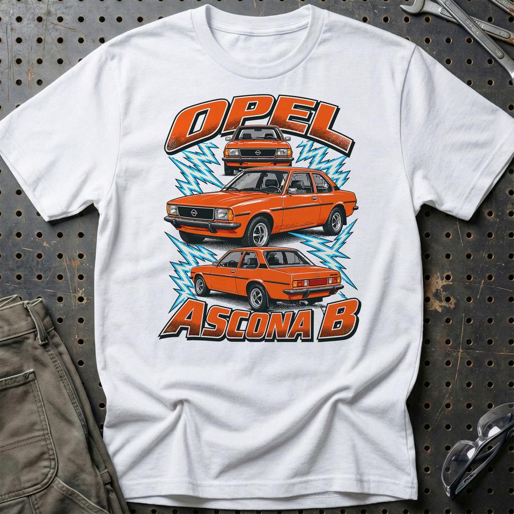 Opel Ascona B T-Shirt-Beklædning-Opel-Hvid-S-Garage Culture Shop- garage - man cave - merchandise