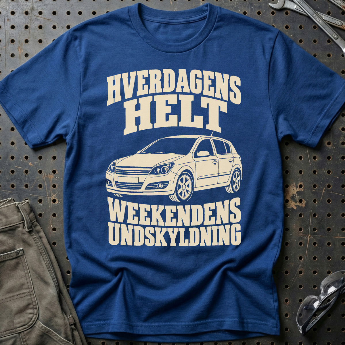 
Opel Astra H – Hverdagens helt weekendens undskyldning – Unisex T-Shirt – Blå Royal